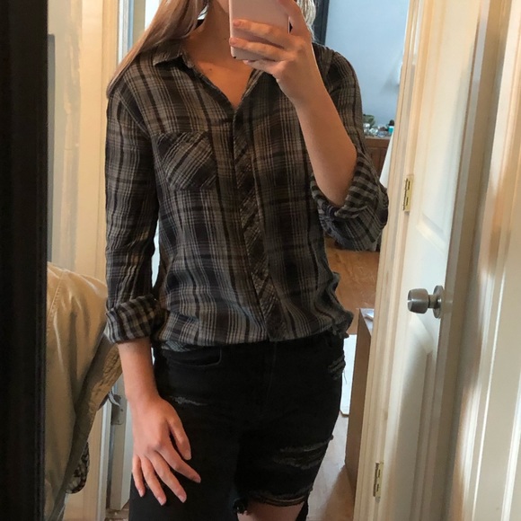 Urban Outfitters Tops - Urban Outfitters Black and Gray Flannel
